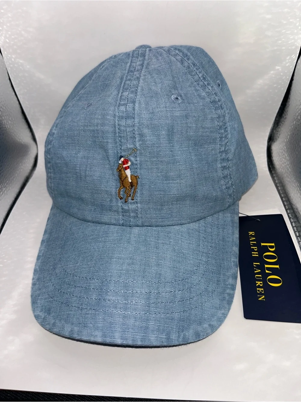 Polo Ralph Lauren Denim 100% Cotton Classic Baseball Cap Brown Pony  Vintage NEW